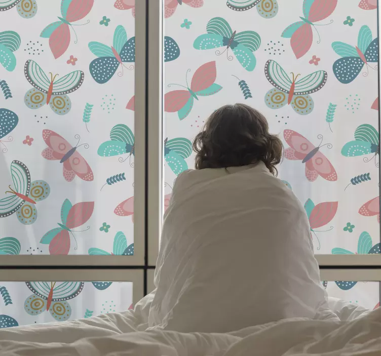 玻璃贴蝴蝶窗贴 - TenStickers