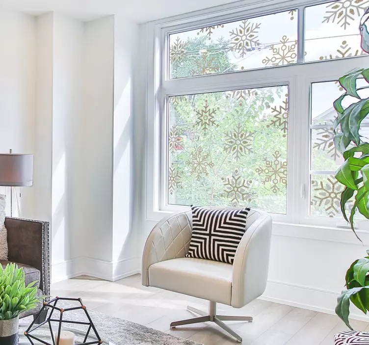 金色雪花套装圣诞贴花 - TenStickers