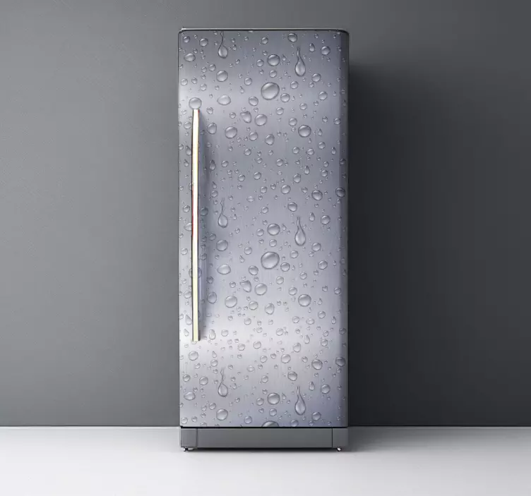冰箱贴纸 灰色乙烯基纹理带有水滴 - TenStickers