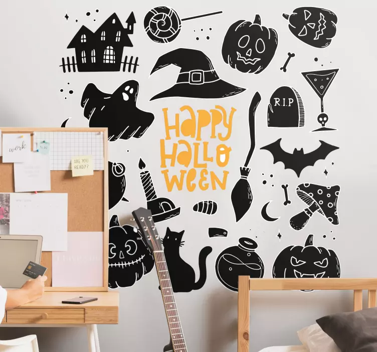 动物贴画与恐怖元素相结合的创意设计 - TenStickers