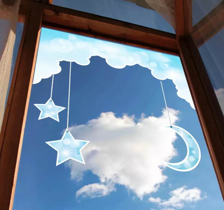 挂月亮和星星贴纸 - TenStickers