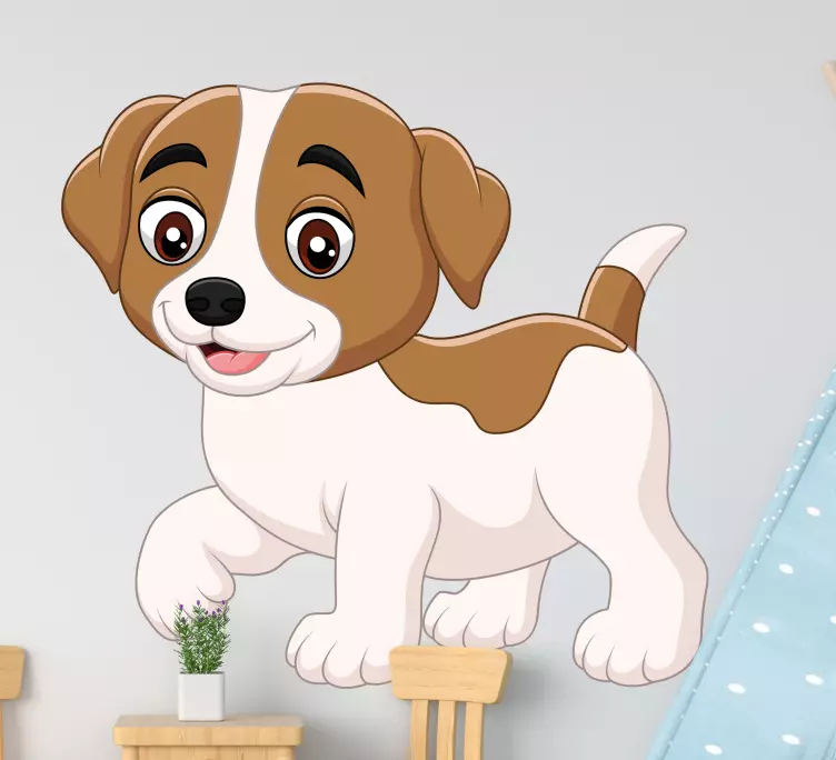 快乐的小卡通狗贴纸 - TenStickers