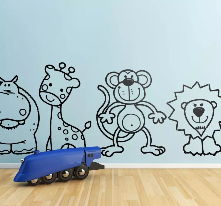 快乐的野生动物孩子贴纸 - TenStickers