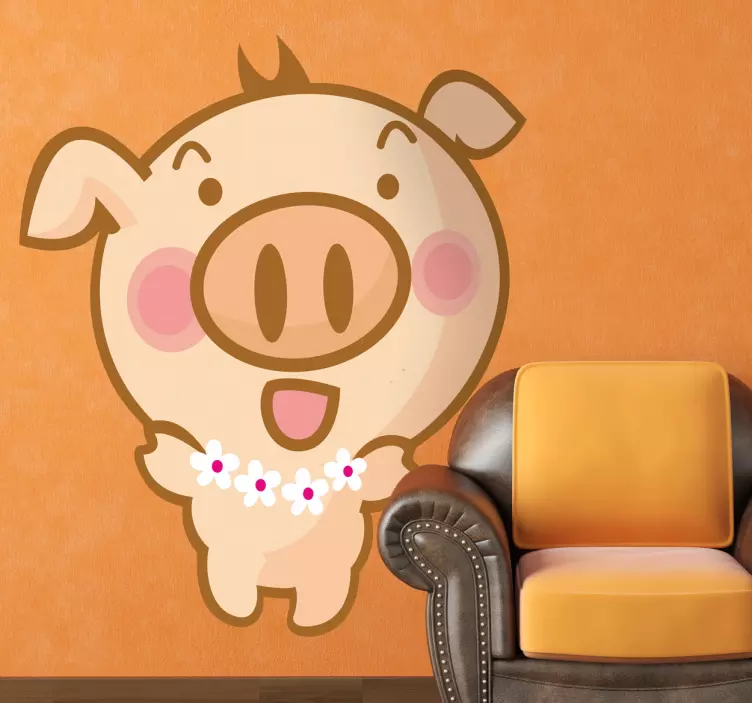 夏威夷猪小朋友贴纸 - TenStickers