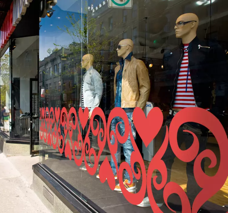 心形图案窗户贴纸 - TenStickers