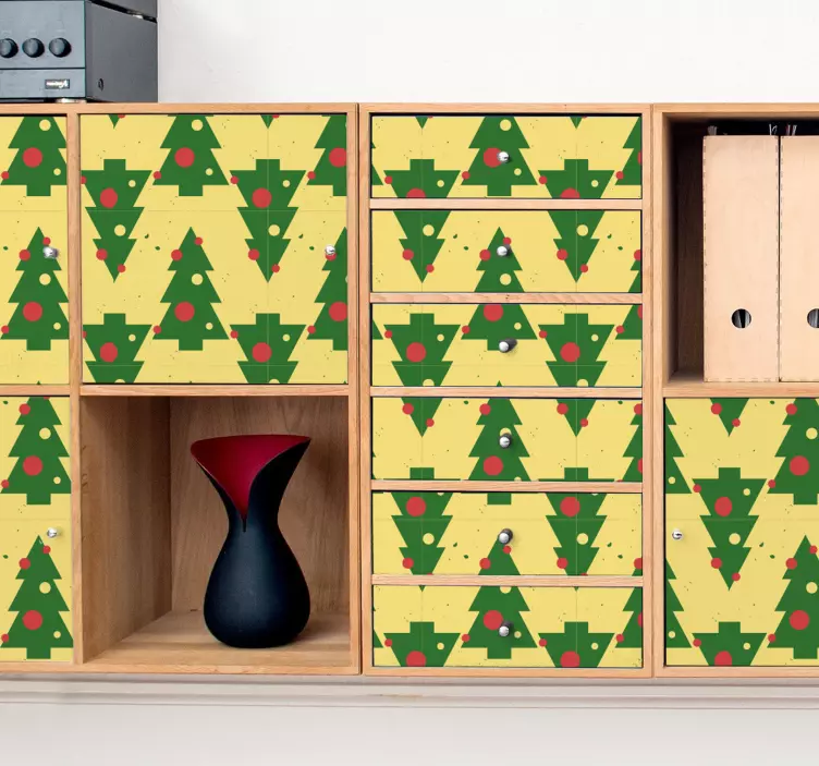 贴纸 节日和节日墙贴 圣诞树图案 - TenStickers