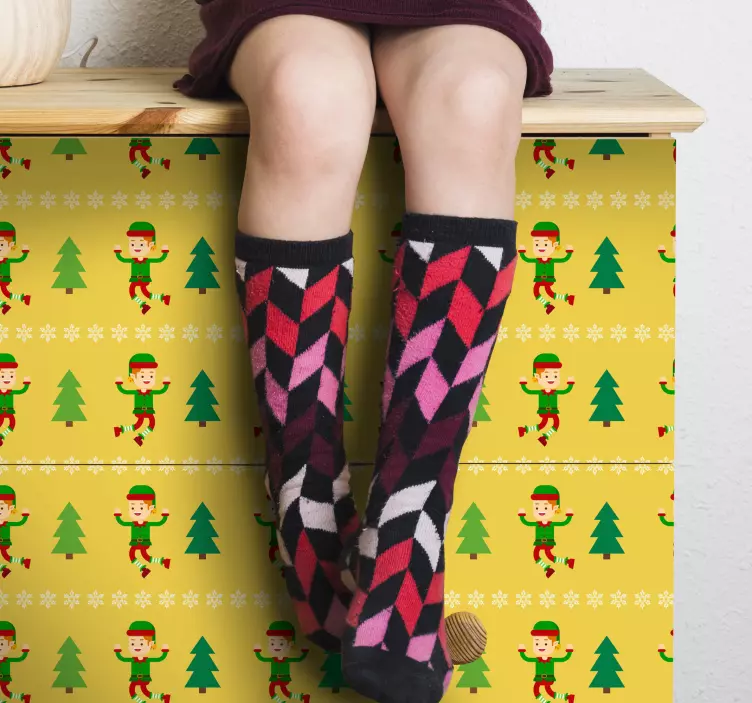 贴纸 节日和节日墙贴 快乐的精灵图案 - TenStickers