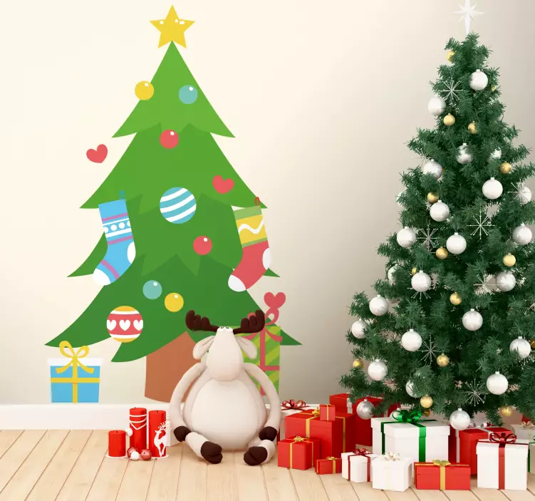 贴纸 节日和节日墙贴 装饰性圣诞树 - TenStickers
