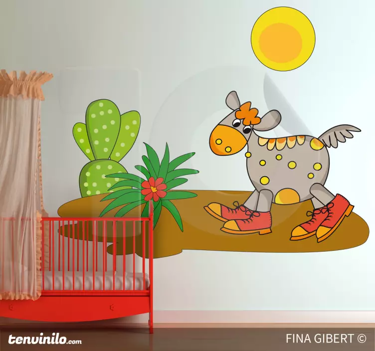 在沙漠墙上的壁画 - TenStickers