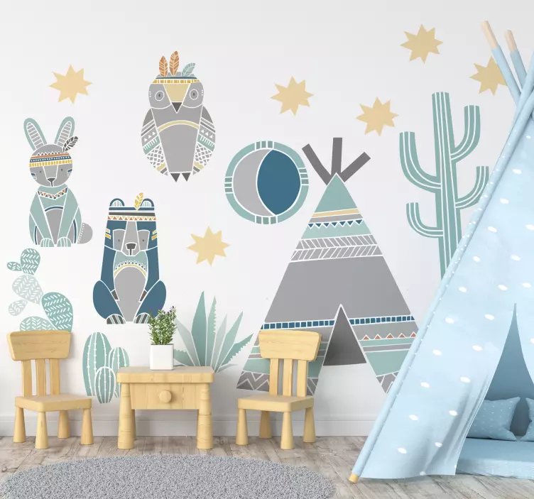 印地安人传统符号家居墙贴纸 - TenStickers