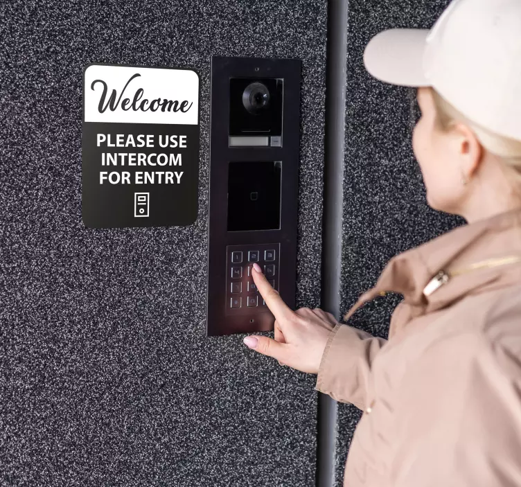 标志贴纸 你好，这里是Intercom，有什么可以帮助您的？你好，这里是Intercom，有什么可以帮助您的？ - TenStickers