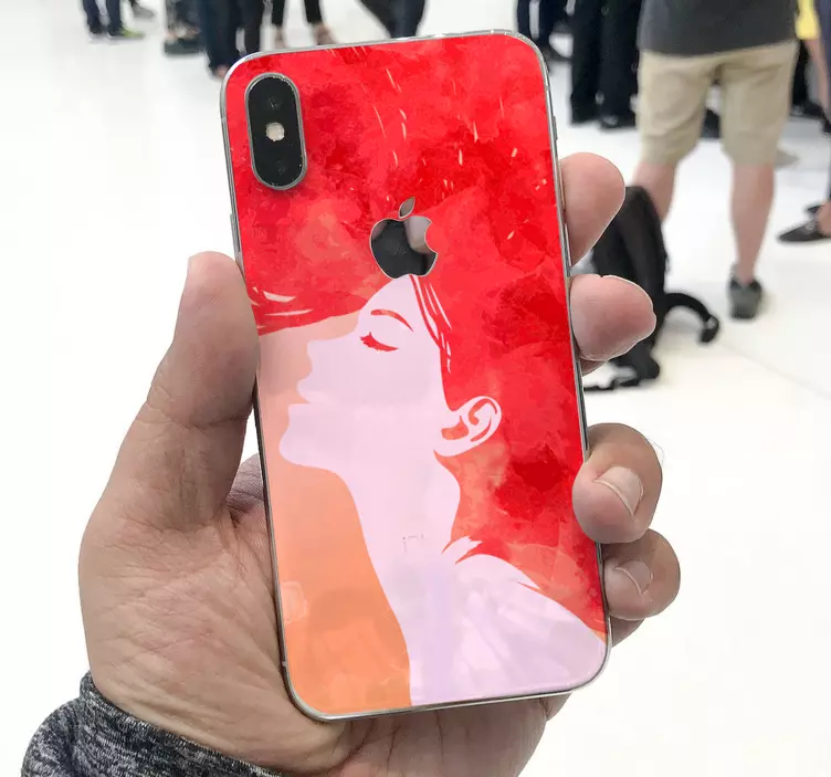 Iphone贴纸红色女性轮廓 - TenStickers