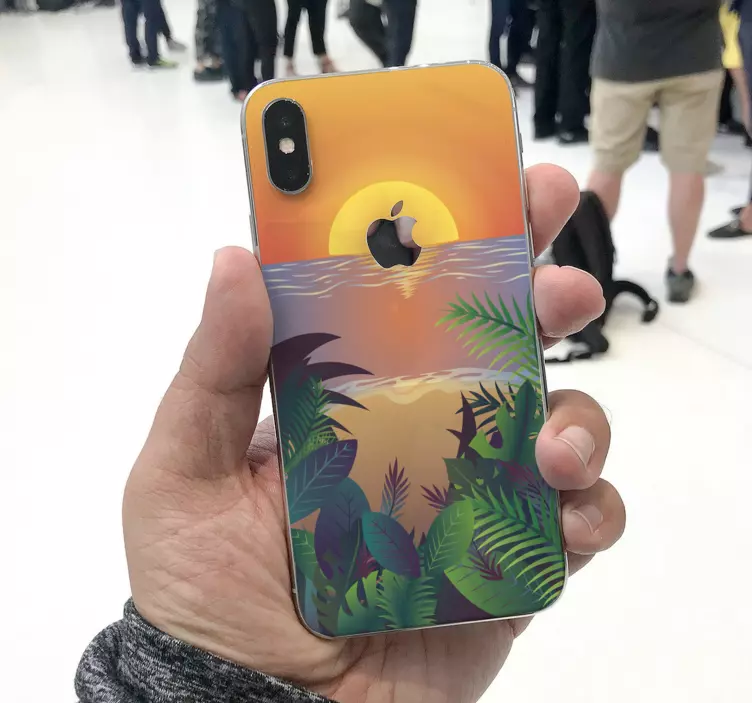 iPhone贴纸 棕榈树下的日落 - TenStickers