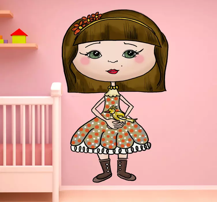 孩子们的小鸟女孩墙贴 - TenStickers