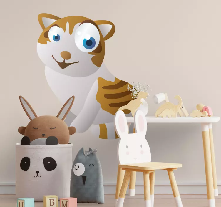 孩子们猫墙贴 - TenStickers