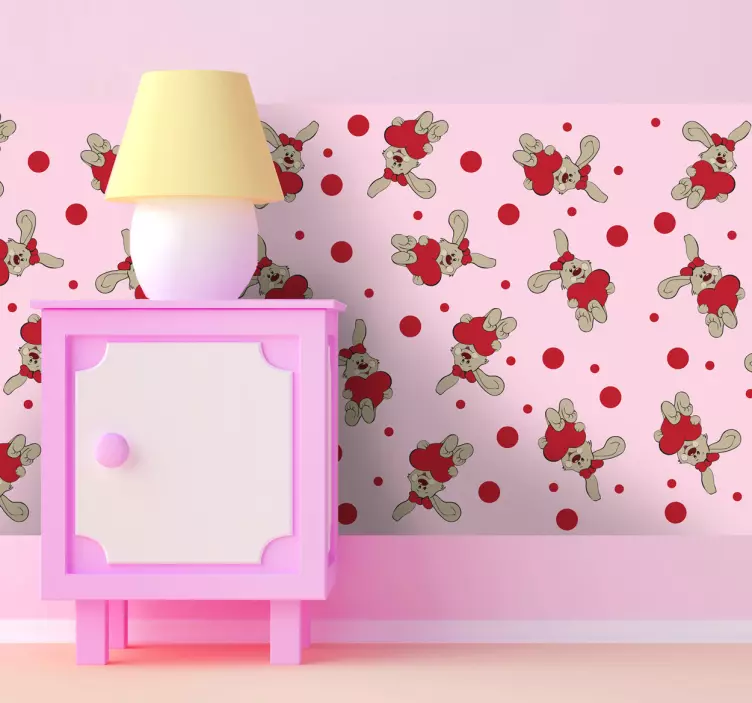 孩子们爱兔子乙烯基表贴花 - TenStickers