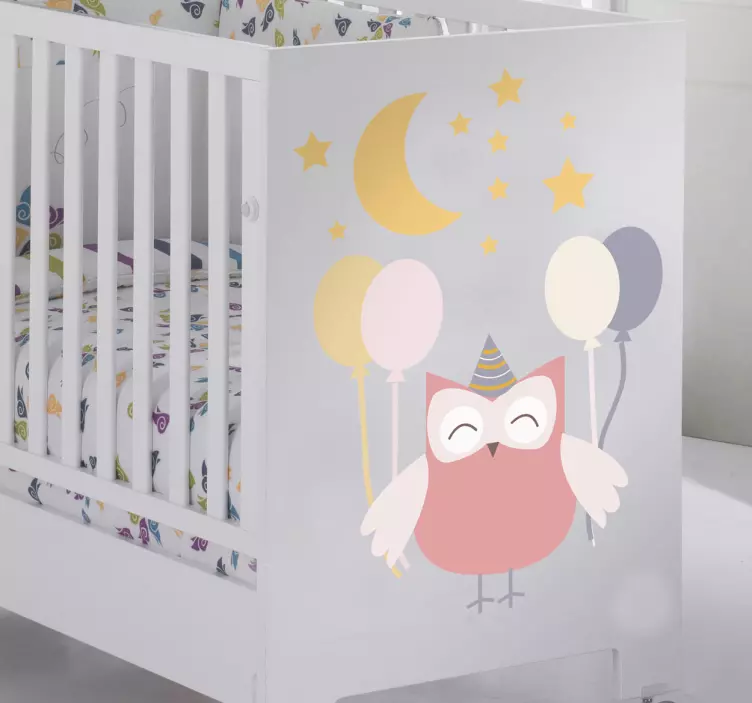 孩子们猫头鹰聚会孩子贴花 - TenStickers