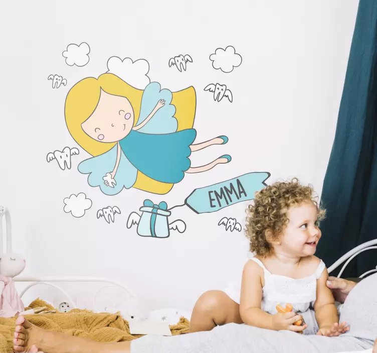 儿童个性化牙齿仙子贴纸 - TenStickers