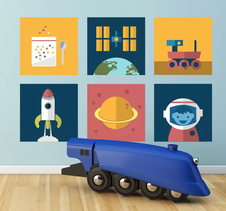 孩子们太空瓷砖贴花 - TenStickers