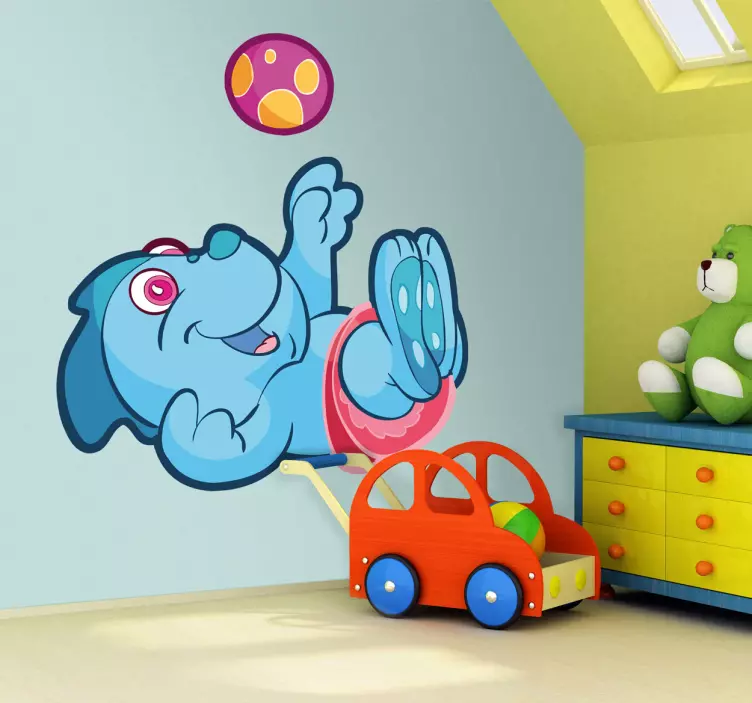 儿童贴纸淡蓝色恐龙 - TenStickers