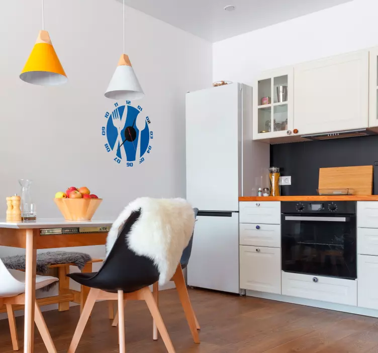 厨房餐具挂钟贴纸 - TenStickers