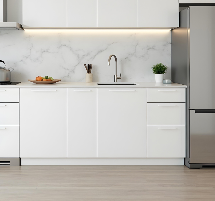 厨房贴纸 纯白色设计 - TenStickers