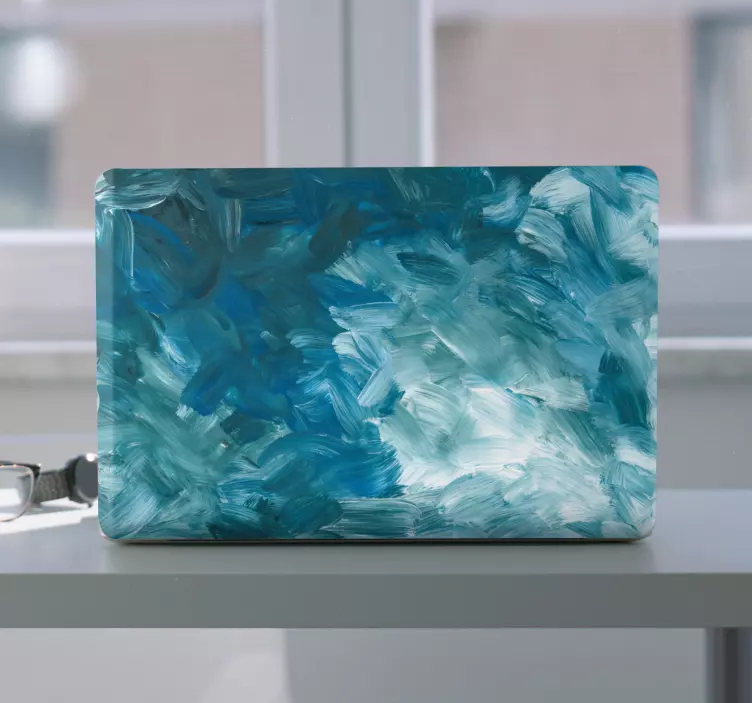 笔记本电脑皮肤，抽象蓝色图案 - TenStickers