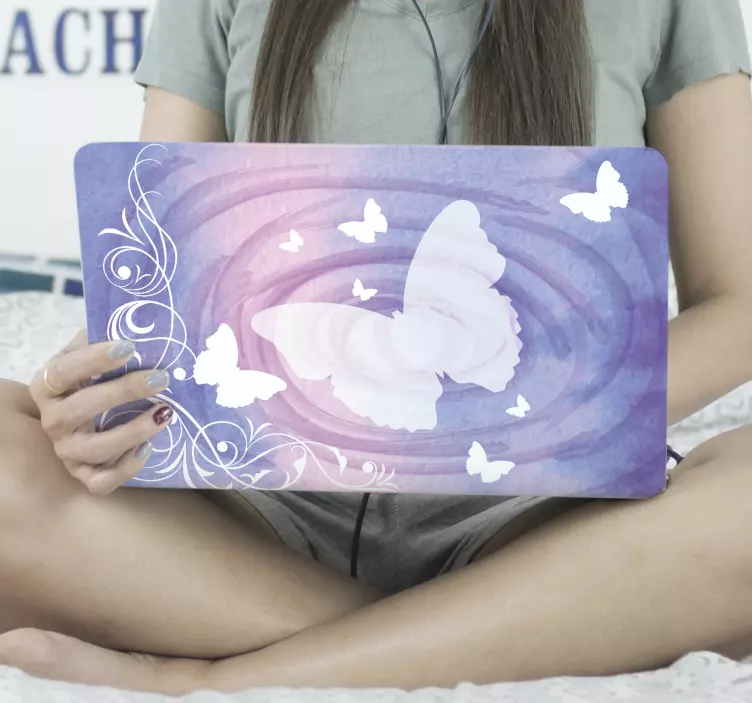 笔记本电脑皮肤蝴蝶涡旋设计 - TenStickers