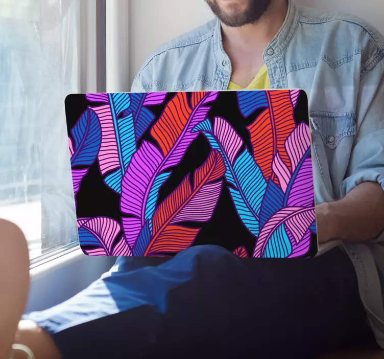 笔记本电脑皮肤色彩斑斓的叶子图案 - TenStickers