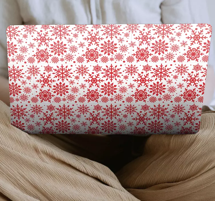 笔记本电脑皮肤 深红色雪花图案 - TenStickers