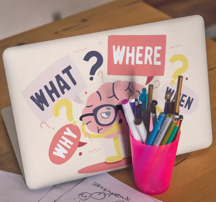 笔记本电脑皮肤好奇脑部角色 - TenStickers