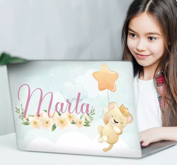 笔记本电脑皮肤 可爱的狮子角色 - TenStickers