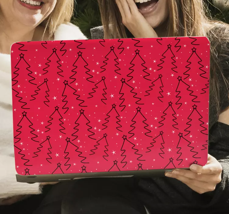 笔记本电脑皮肤 节日树图案 - TenStickers