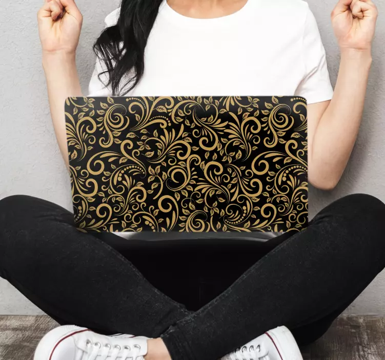 笔记本电脑皮肤 精致的花朵图案 - TenStickers