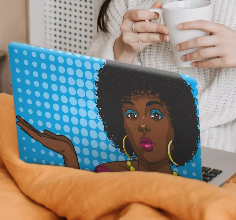 笔记本电脑皮肤时尚女性肖像 - TenStickers