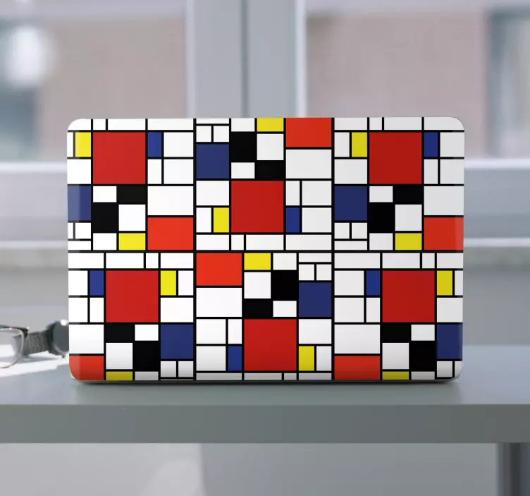 笔记本电脑皮肤，生动几何图案 - TenStickers