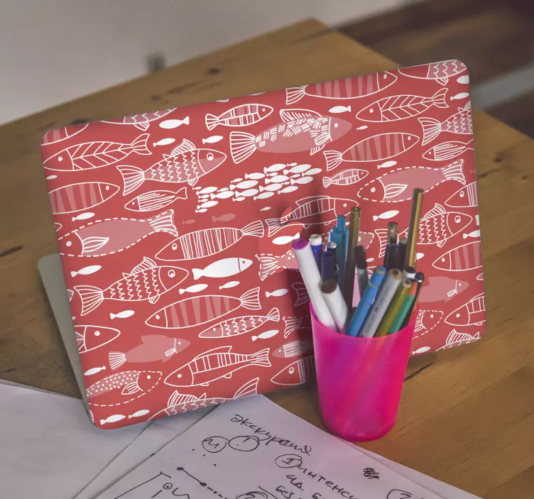 笔记本电脑皮肤 异想天开的鱼图案 - TenStickers