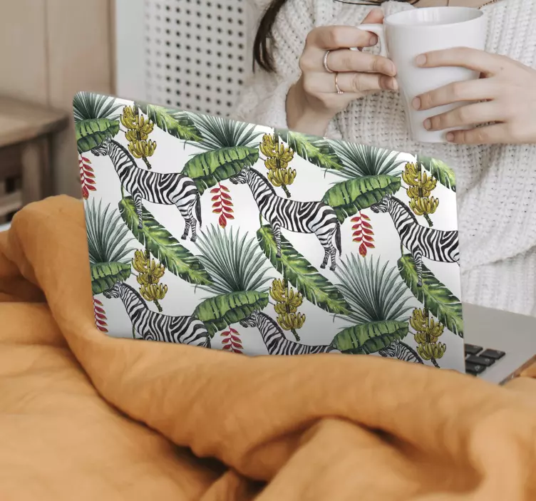 笔记本电脑皮肤 斑马叶图案 - TenStickers