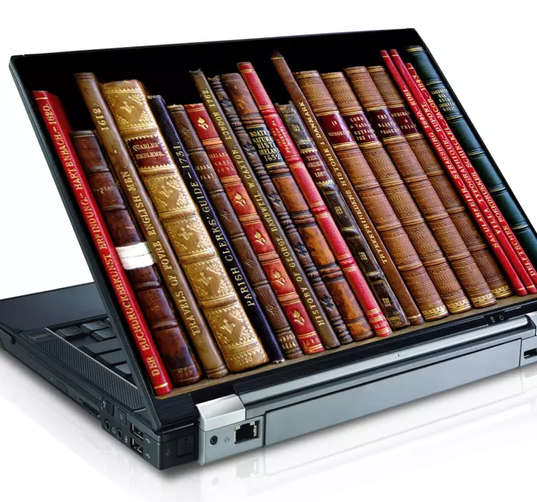 库书籍笔记本电脑贴纸 - TenStickers