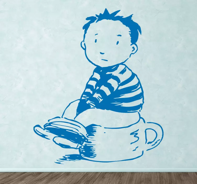 小男孩和便盆的孩子贴纸 - TenStickers
