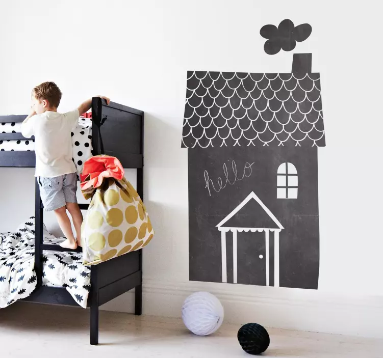 小房子黑板贴 - TenStickers