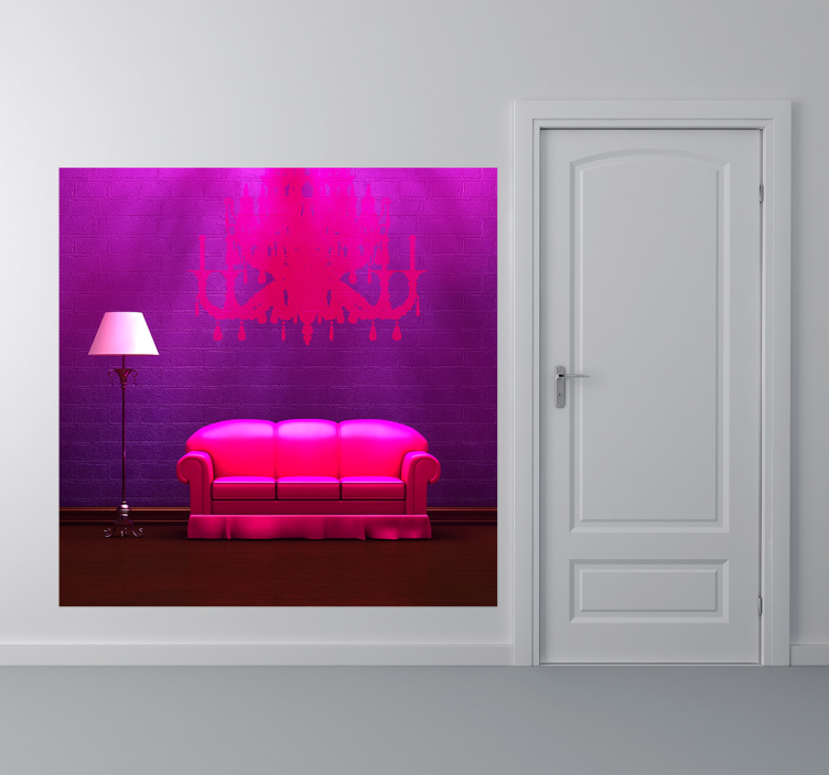 客厅贴纸装饰沙发和灯具 - TenStickers