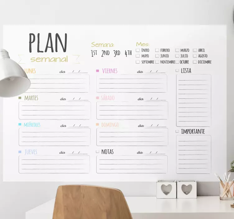 放置贴纸周计划表 - TenStickers