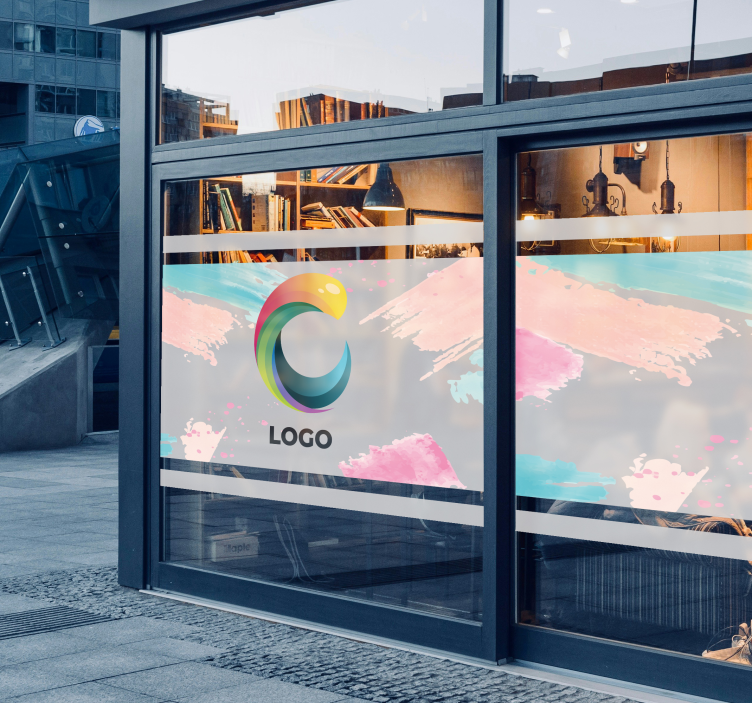 商店橱窗贴纸 投射在半透明上的徽标 - TenStickers