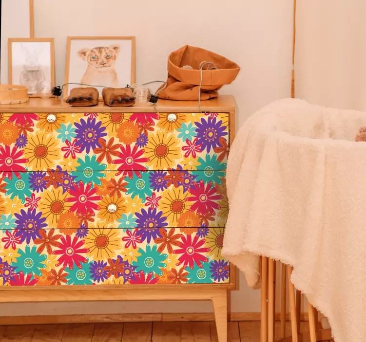 很多鲜花家具贴纸 - TenStickers