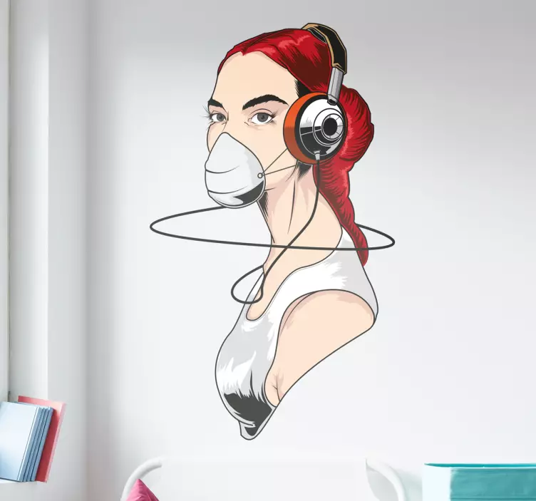 爱音乐女孩贴花 - TenStickers