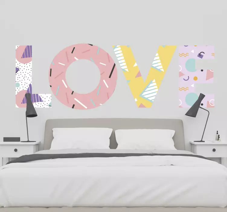 孟菲斯风格爱情贴纸 - TenStickers