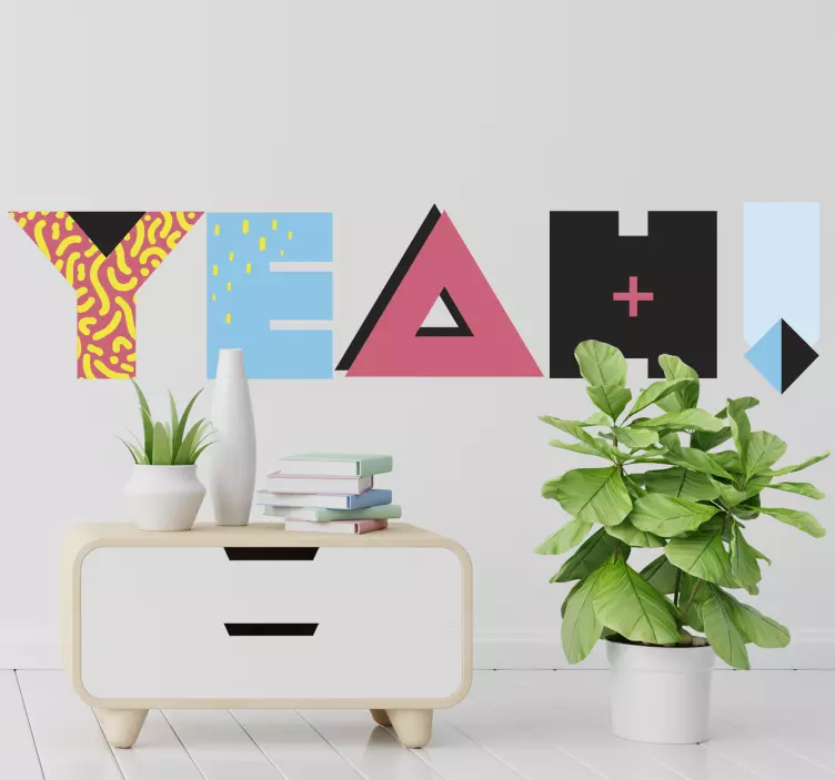 孟菲斯风格句子是的文字墙贴 - TenStickers