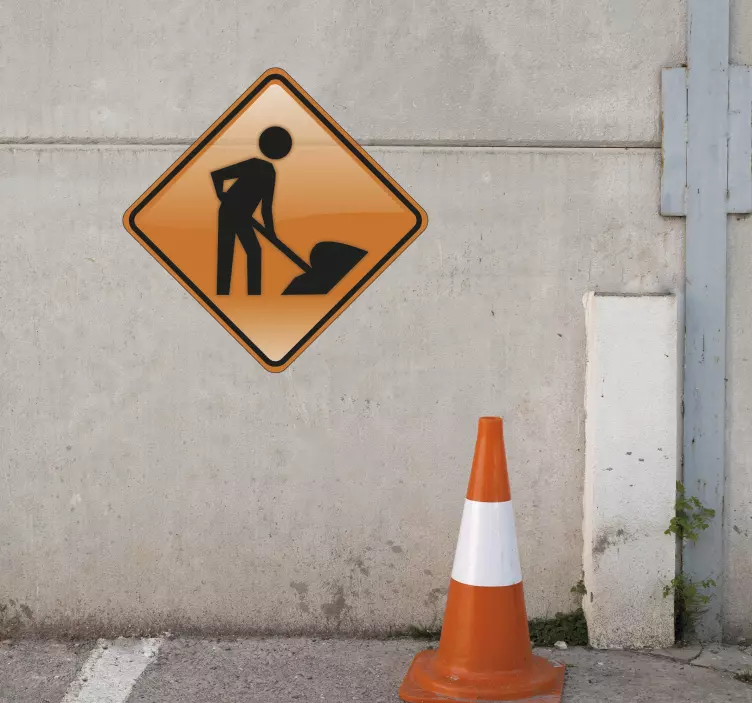 男人在工作标志贴纸 - TenStickers