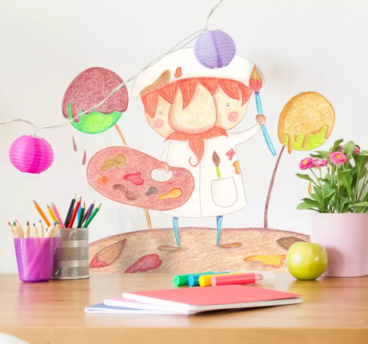 杂乱的艺术家孩子们贴纸 - TenStickers